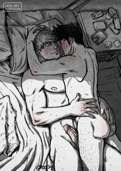 cris-art:  Well, they’re on the bed. Billy is feeling Teddy’s