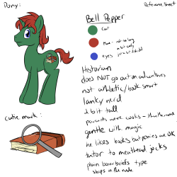 Reference Sheet for Bell Pepper, Gladstone’s first pony