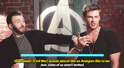 darthtulip: 5/4/15: Chris Hemsworth talks Captain America 3 [X]