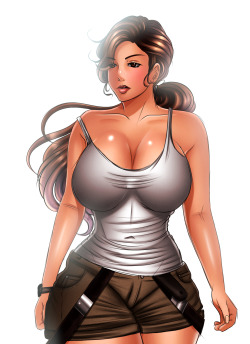 jassycoco:  Lara Croft [Doodle] in Clean and Dirty versions.