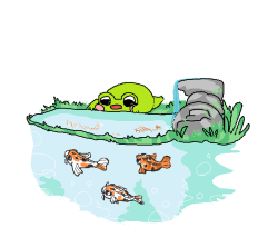 petewave:  Frog watching some fish! Ko-Fi Request from “Roman”,