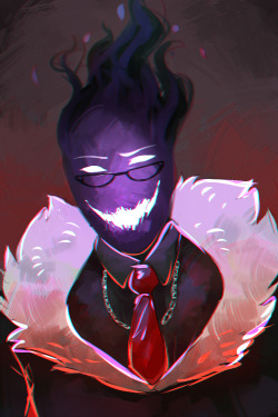 ask-grillby:  [[ wanted to try my hand at underfell!grillby ;)