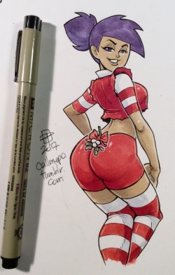 callmepo: Holiday Hottie tiny doodle of Enid.   [Come visit my