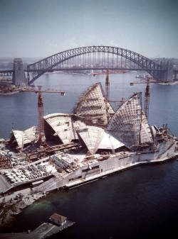 historicaltimes:  Construction of the Sydney Opera House, 1966