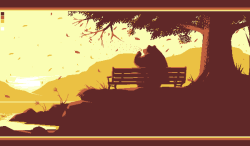 kumaclaw:Sunset bear  ʢ´ᵕ ᴥ ᵕ`ʡ Autumn is upon us,