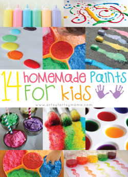 rainbowsandunicornscrafts:  14 Homemade Paints for Kids from