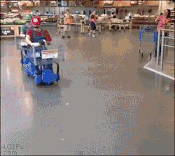 thebest-memes:  Super Mario races through Walmart