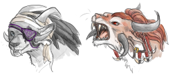 blockmind:  sketched some messy mugshots of my whole Charr Squad