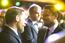 charlidos:  Tom Hardy & Leonardo Dicaprio sharing a moment