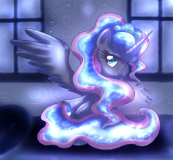 theponyartcollection:  MLP FIM - Glowing Princess Luna by *Joakaha