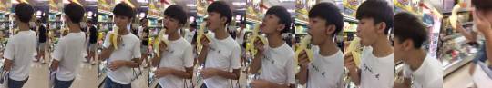 taiwanese-boys:  香蕉怎麼吃才好吃 🍌🍌我們有請示範 😂— 與蔣承軒。