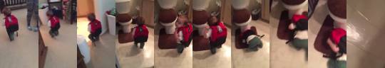 weloveshortvideos:  He thought the best way to take his book bag off was like that