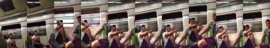 cruisinghot-santiago:  uclajacker:  Subtle handjob  Miradas sutiles en el vagón del metro salen a la orden del día