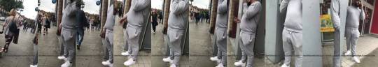 northlondonbulge:  Visible cock head  in grey sweatpants