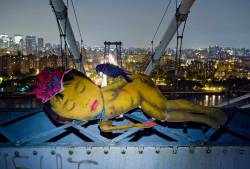 installation @ Williamsburg Bridge by: Judith Supine