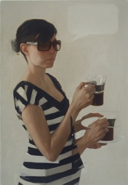 Coffee Break oil on cardboard by Nicolas Uribe, 2007via: marieaunet