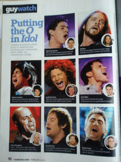 secondstar05:  disguisedasasmile:  secondstar05:  diamantdog:  From Cosmopolitan, February 2010  And now you know what to, umm, when you, umm…   LMAO… could they have used a more awkward-looking cap for Cook? :|  Oh geez. David Arculeta. That’s