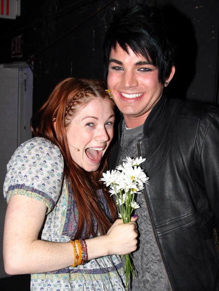 fuckyeahglamberts:   rfirehammer:   Allison Case and Adam Lambert after he saw HAIR. Too adorable for words.     I love both of themmm <333