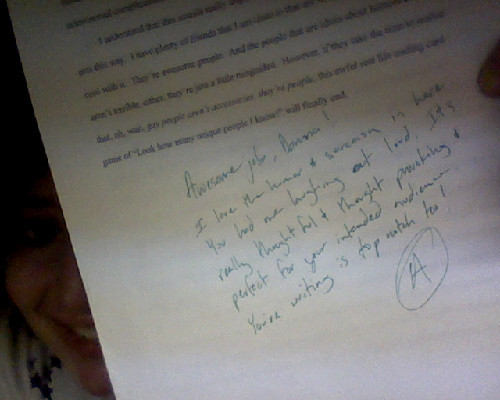 GPOYW. I DON’T THINK YOU CAN QUITE UNDERSTAND MY JOY WITH THIS A. It’s from my beloved teacher Kevin, who specializes in zombies and gender studies and looks like a taller version of Cheeks.  He used to have a Mohawk, but it’s all grown