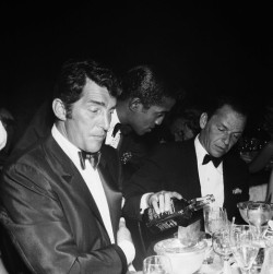 Dean Martin, Sammy Davis Jr, Frank Sinatra (via thoudostwish)