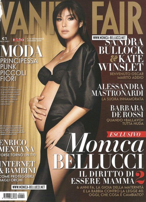Monica Bellucci nuda e incinta