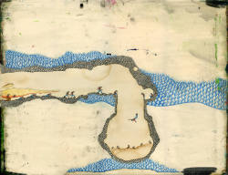 Secret Sea ink & collage on paper by Mel Kadel, 2008