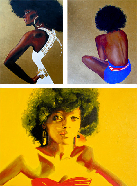 nubiangoddess:  Born to a Nigerian father and an African-American mother, Houston-born artist Dawn Okoro’s pop art paintings celebrate our beauty and femininity. (Pssst, Miss Badu is among her collectors.)  (via sharedair)