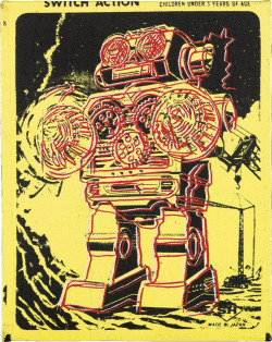 Robot acrylic & silkscreen ink on canvas by Andy Warhol from