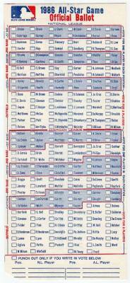 1986 MLB All Star Ballot.  Fill yours out in the UNT comments.
