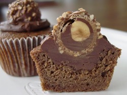 lamp-stand:  edatrix:  Cupcake topped with Nutella, Ferrero Rocher.