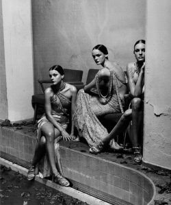 Jessica Stam, Caroline Trentini, and Lisa Cant by Steven Meisel