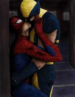 youcanleavethemaskon:  fuckyeahcomicrelationships:  Wolverine/Spider-man (by AlternateMarvel) spider-dork.    (via thosenerdyfeels)