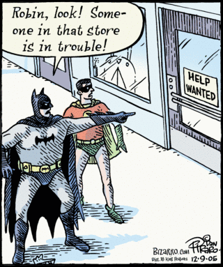 compuhorse:  batmania:  Someone in that store is in trouble!  Holy retail store Batman! 