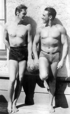 Johnny Weissmuller & George O’Brien, two Olympic Gold medalists