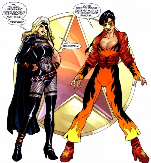 georgethecat:  thehappysorceress:  Remember when Black Canary & Wonder Woman teamed up & went undercover? Oh yes. Good times.   Yikes, that is some bad fashion there, ladies.  