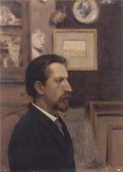 askantthebrook:  Fernand Khnopff (Belgian, 1858-1921), Portrait