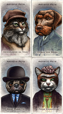 thedailywhat:  Trading Cards of the Day: “Artistic Pets Trading