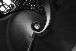 black-and-white:  sliding stairway | by locked-inside 