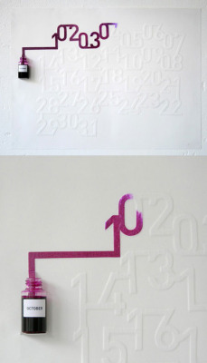  Ink Calendar designed Oscar Diaz. The ink will slowly color