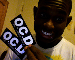 ohhtray:  Guess who got their O.C.D. stickers ? (: 
