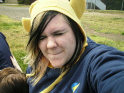 jugulate:  ZOMG OLDEST PHOTO!. Jess’ teletubbie hat and it