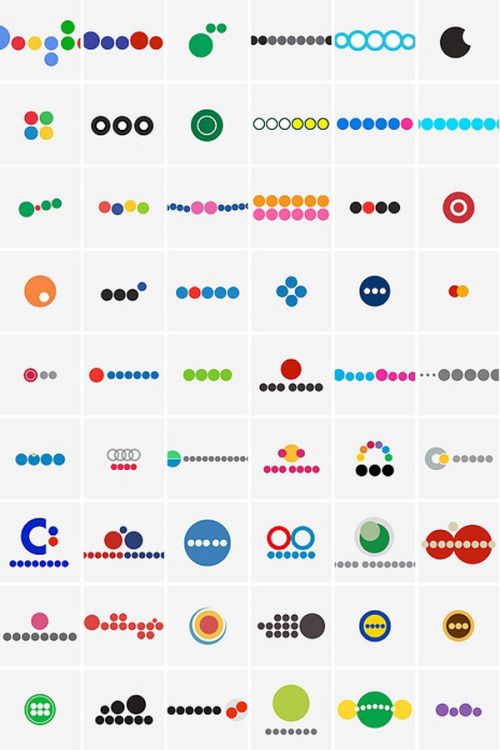 thedailywhat:  Brand And Logo Simplification of the Day: “Unevolved Brands” is “a study on brand and logo simplification” by ImJustCreative which asks: “How many can you still recognize when simplified to circles?” More here. [yayeveryday.]