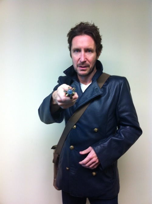 Paul McGann shows off a new costume for the 8th Doctor. Wait, what?