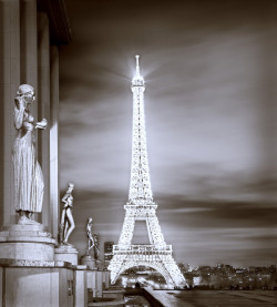 arsvitaest:  Paul Flaggman, Eiffel Tower Statues, Night, 2008