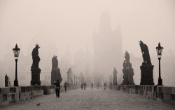 black-and-white:  Charles Bridge / Praha (by Igor / A300) 