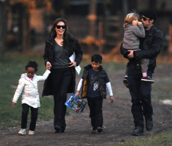 suicideblonde:  Angelina Jolie and Brad Pitt out in Budapest