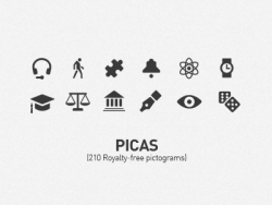 Picas, a pictogram set coming soon from Rok Benedik.