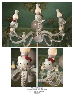 hello-kitty:  HELLO KITTY WHITE PINK CHANDELIER by Adam Wallacavage