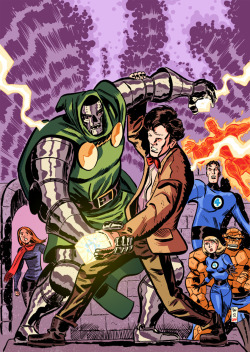 deantrippe:  Doctor Who vs. Doctor Doom! Art by Dan McDaid, colors