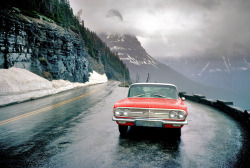 Going-to-the-Sun Hwy., Glacier Nat. Park, Montana. June 8, 1963